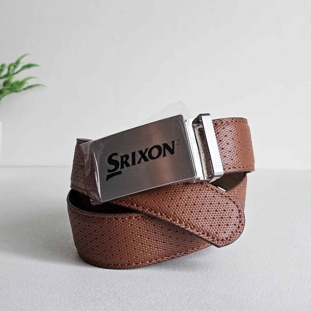 🆕 Srixon x Druh Genuine Leather Golf Belt Adjustable 30–40, Rare & Collectible